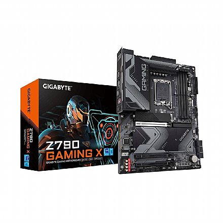 Placa Mãe para Intel - Gigabyte Z790 GAMING X - (LGA 1700 - DDR5 7600 O.C) Chipset Z790 - 4x Slot M.2 - USB 3.2 - 2.5GbE LAN - ATX