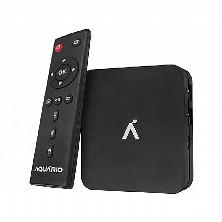 Players de Midia - Smart TV Box 4K Aquario STV-3000 - com Controle Remoto - Transforme TV em Smart TV - Streaming Wi-Fi - HDMI