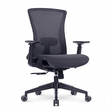 Cadeiras - Cadeira de Escritório DT3 Vicenza Dark Grey - Encosto Reclinável 120° - Apoio de Braço Ajustável - Cinza Escuro - 13890-1