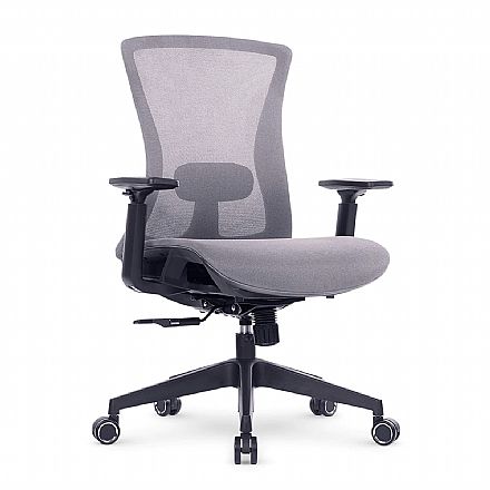 Cadeiras - Cadeira de Escritório DT3 Vicenza Grey - Encosto Reclinável 120° - Apoio de Braço Ajustável - Cinza - 13386-1