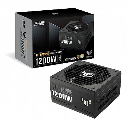 Fonte - Fonte 1200W Asus Tuf Gaming - PFC Ativo - Eficiência 92% - 80 PLUS® Gold - PCIe 5.0 - 90YE00S0-B0BA00