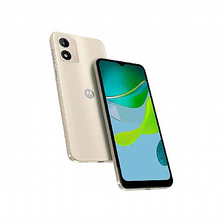 Smartphone - Smartphone Motorola Moto E13 - Tela 6.5", 64GB, 4GB RAM, Dual Chip 4G, Câmera 13MP, Quad Core, Branco