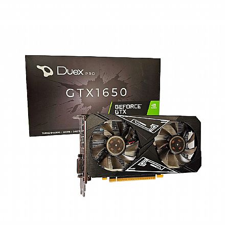 Placa de Vídeo - GeForce GTX 1650 4GB GDDR6 128bits - Duex - DX GTX 1650 PRO T66O BLACK GF