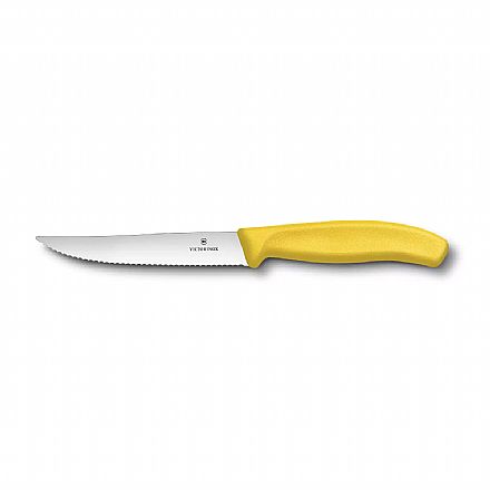 Acessórios - Faca Victorinox Swiss Classic - Lâmina Serrilhada Extremamente Afiada - 12 cm - Amarela - 6.7936.12L8