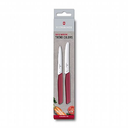 Acessórios - Conjunto Facas Victorinox Swiss Modern Edição Limitada - 2 Unidades - Vermelha - 6.9096.2L4