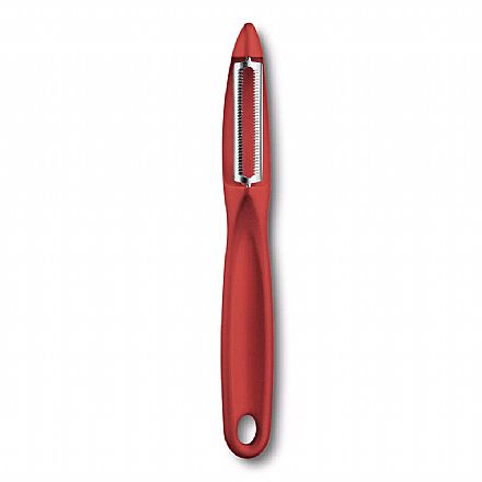 Acessórios - Descascador Doméstico Victorinox Universal - Lâmina Micro Serrilhada - Ideal para frutas e vegetais com casca macia ou dura - Vermelho - 7.6075.1