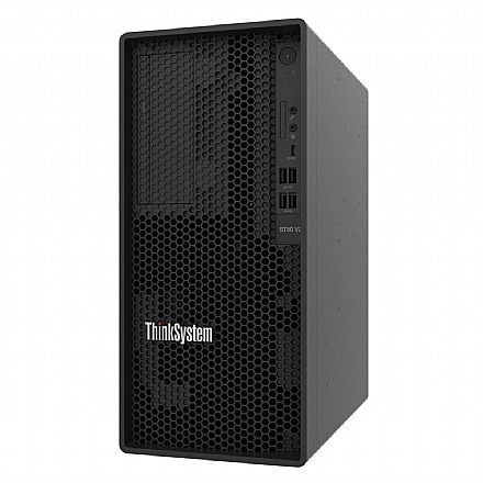 Servidor - Servidor Lenovo ThinkSystem ST50 V2 - Intel Xeon E-2324G, RAM 16GB ECC, HD 2TB, SSD NVMe 1TB, Windows Server 2019 Essentials - 7D8JA04CBR