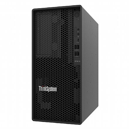 Servidor - Servidor Lenovo ThinkSystem ST50 V2 - Intel Xeon E-2324G, RAM 64GB ECC, HD 2TB, SSD NVMe 1TB, FreeDos - 7D8JA04CBR