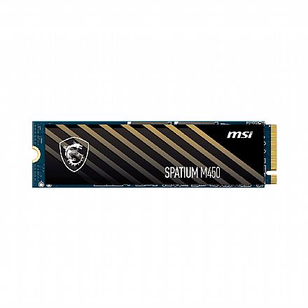 SSD - SSD M.2 500GB MSI Spatium M450 - NVMe Gen 4 - Leitura 3600MB/s Gravação 3000MB/s - Compativel PS5