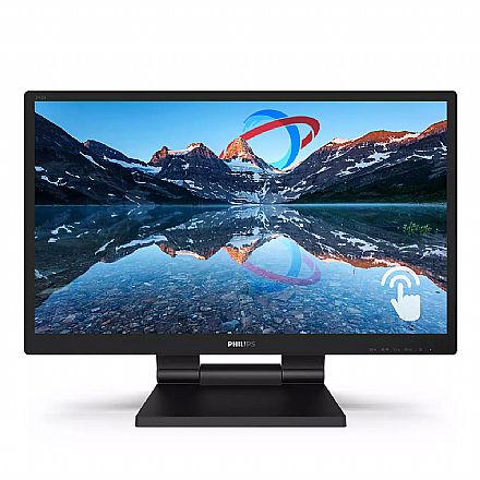 Monitor - Monitor 23.8" Philips 242B9T Touch Screen - Full HD IPS - Inclinação até 90° - Suporte VESA - USB 3.0 - HDMI/VGA/DVI e DisplayPort