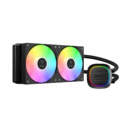 Water Cooler - Water Cooler Gamdias Aura GL240 V2 (AMD / Intel) - 240mm - Iluminação ARGB - Preto