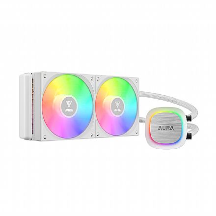Water Cooler - Water Cooler Gamdias Aura GL240 V2 (AMD / Intel) - 240mm - Iluminação ARGB - Branco