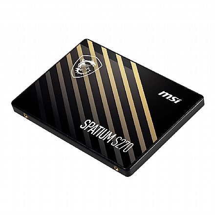 SSD - SSD 240GB MSI Spatium S270 - SATA - 3D NAND - Leitura 500MB/s - Gravação 400MB/s