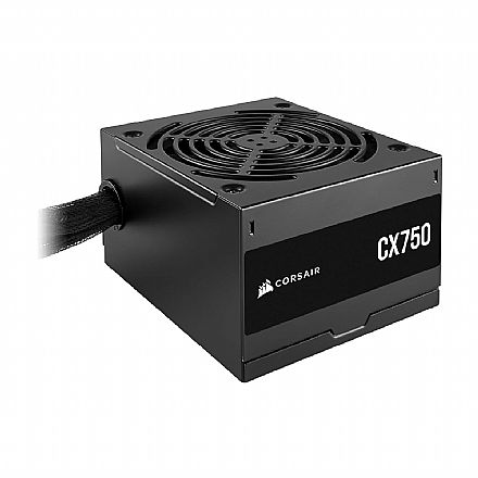 Fonte - Fonte 750W Corsair CX750 - 80% Eficiência - 80 PLUS® Bronze - com Cabo de Força - CP-9020279-BR