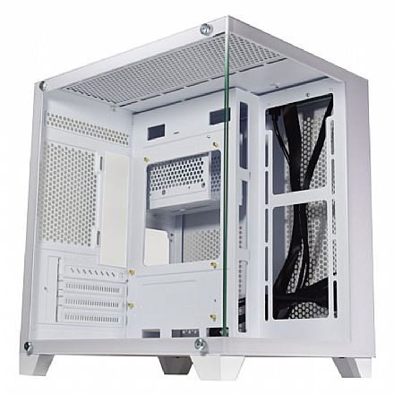 Gabinete - Gabinete Gamer K-Mex SpaceAqua II CGWN24 - Lateral e Frontal em Vidro Temperado - USB 3.2 - Micro ATX - Branco