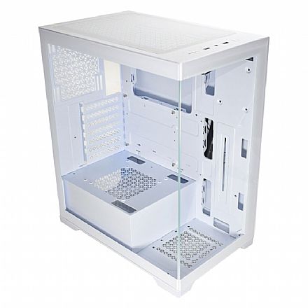 Gabinete - Gabinete Gamer Aquário K-Mex Poseidon CGW1G4 - Lateral e Frontal em Vidro - ATX - Branco