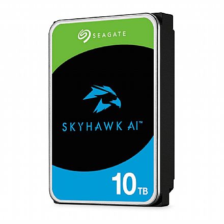 HD (Disco Rígido) - HD 10TB SATA - 256MB Cache - Seagate SkyHawk AI Surveillance - ST1000VE001 - Ideal para Vigilância