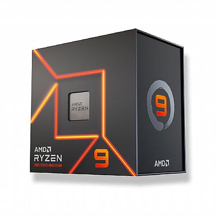 Processador AMD - AMD Ryzen 9 7900X - 12 Núcleos - 24 Threads - 4.7GHz (Turbo 5.6 GHz) - Cache 64MB- AM5 - TDP 170W - 100-100000589WOF