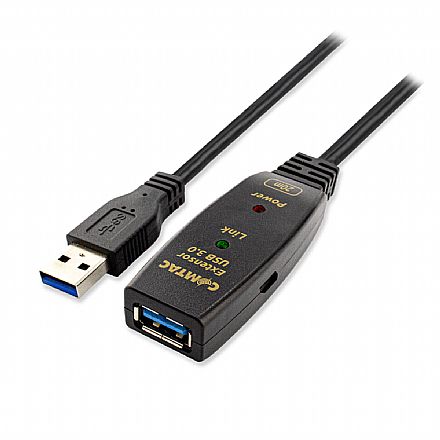 Cabo & Adaptador - Cabo Extensor USB 3.0 AM/AF com Amplificador de Sinal - 20 metros - Comtac 28129376