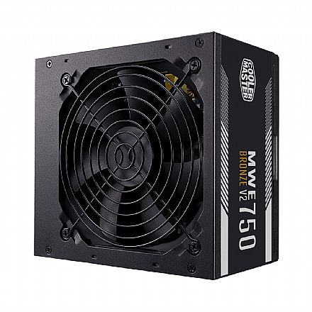 Fonte - Fonte 750W Cooler Master MWE 750 Bronze V2 - PFC Ativo - Eficiência 85% - 80 PLUS® Bronze - MPE-7501-ACAAW-BBR