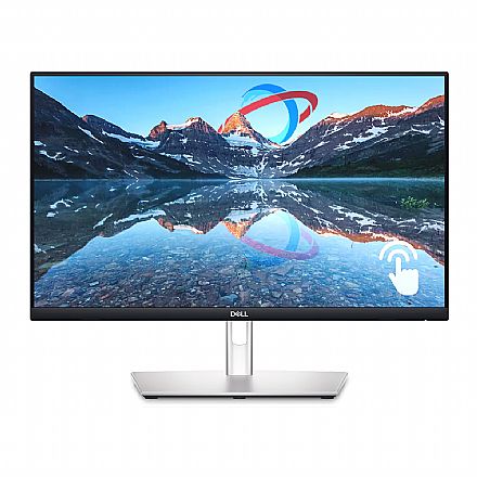 Monitor - Monitor 23.8" Dell P2424HT Touch Screen - Full HD IPS - Regulagem de Altura e Rotação - Suporte VESA - HUB USB e RJ45 - HDMI/DisplayPort - Outlet - Garantia 90 dias