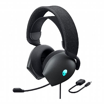 Fone de Ouvido - Headset Gamer Dell Alienware AW520H - Dolby Atmos - Cancelamento Ativo de Ruído - RGB - Conector USB e P3 - Cinza - Outlet - Garantia 90 dias