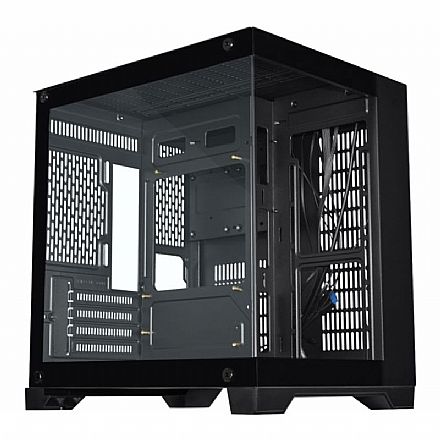 Gabinete - Gabinete Gamer K-Mex Space Aqua CG10KN - Lateral e Frontal em Vidro - Micro ATX - Preto