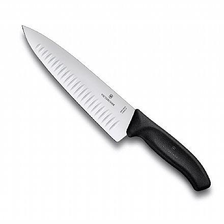 Acessórios - Faca Victorinox Chef Swiss Classic - Lâmina com Sulcos Extremamente Afiada - 20 cm - Preta - 6.8083.20G