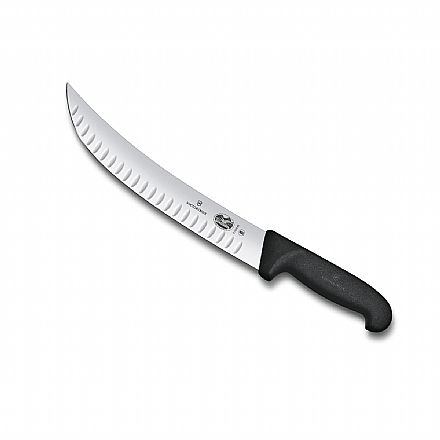 Acessórios - Faca Victorinox Chef Profissional - Lâmina Curva com Sulcos - 25 cm - Preto - 5.7323.25