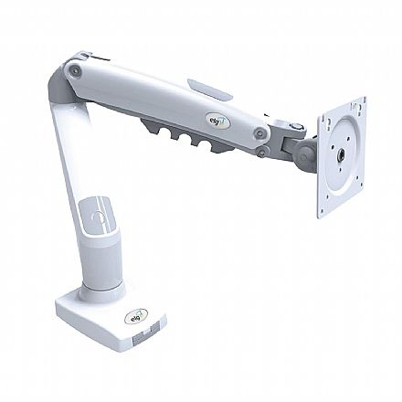 Suporte de Monitor/TV - Suporte para Monitor / TV até 35" - Articulado de Mesa com pistão a Gás e Ajuste de Altura - Branco - ELG F80W