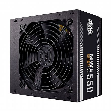 Fonte - Fonte 550W Cooler Master MWE 550 Bronze V2 - PFC Ativo - Eficiência 85% - 80 PLUS® Bronze - MPE-5501-ACAAW-BBR