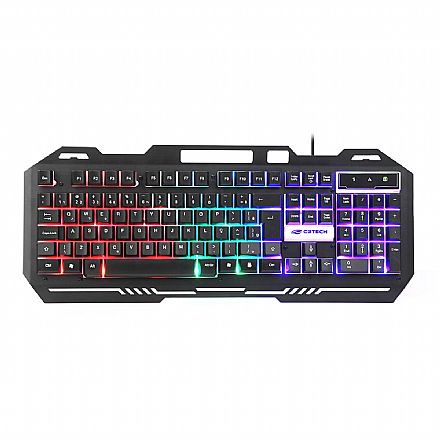 Teclado - Teclado Gamer C3Tech KG-40BK - ABNT2 - USB - LED Multicores