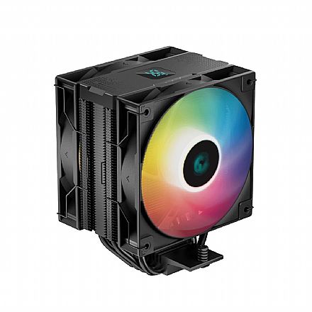 Cooler CPU - Cooler para Processador DeepCool AG400 Digital Plus - Intel / AMD - ARGB - Dual Fan - Preto - R-AG400-BKADMP-G-1