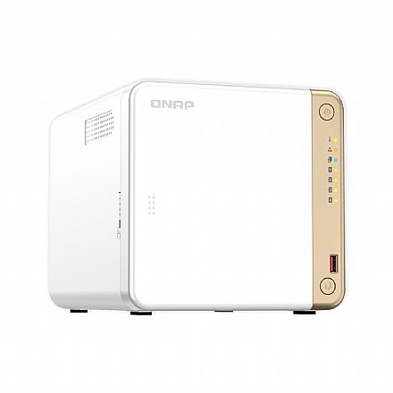 Storage / Case / Dockstation - Storage NAS Qnap TS-462-4G - Nuvem Pessoal Privada - 2.5 GbE - 2 Slots M.2 Nvme - USB 3.2 - HDMI - Suporta 4 HDs