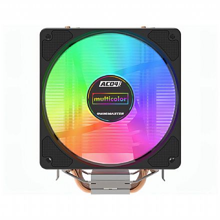 Cooler CPU - Cooler para Processador K-Mex AC04 - Intel / AMD - LED Multicolor - Com PWM - AC04004400TXB0X