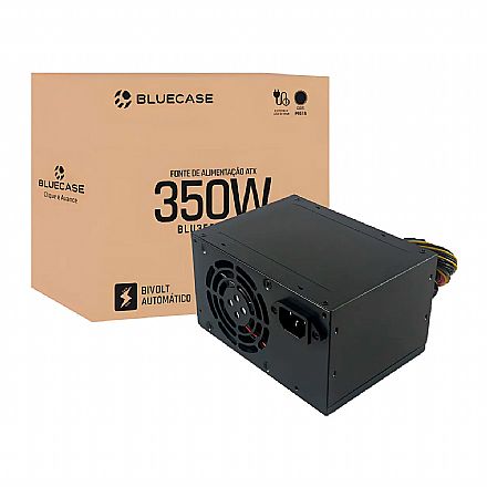 Fonte 350W Bluecase BLU350 - com Cabo de Força - Bivolt - Preto Fonte - Fonte 350W Bluecase BLU350 - com Cabo de Força - Bivolt - Preto