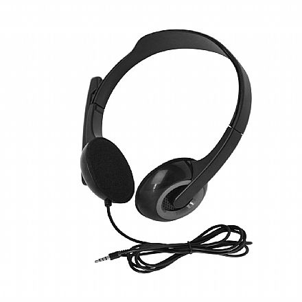 Fone de Ouvido - Headset Multilaser HF200 - Microfone - Conector P3 - Cabo 150cm - Cancelamento de Ruido - Potência 45mw - PH367