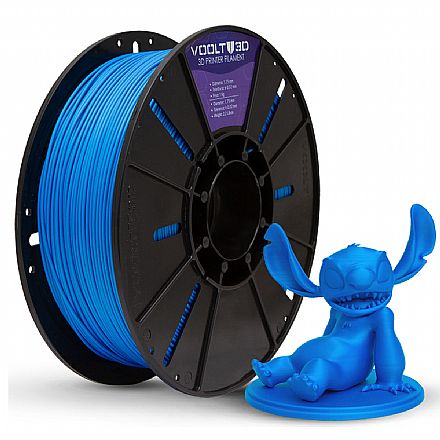 Filamento 3D - Filamento Para Impressora 3D - PLA Azul Velvet - 1Kg - 1,75mm - Voolt3D
