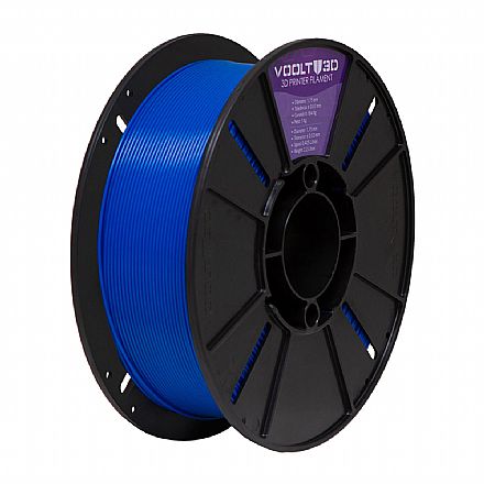 Filamento 3D - Filamento Para Impressora 3D - ABS Azul - 1Kg - 1,75mm - Voolt3D