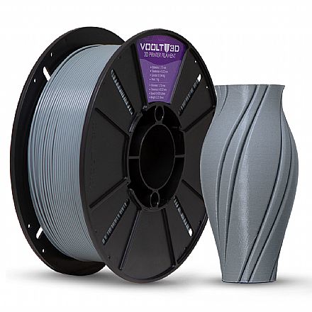 Filamento 3D - Filamento Para Impressora 3D - PLA Cinza Claro - 1Kg - 1,75mm - Voolt3D