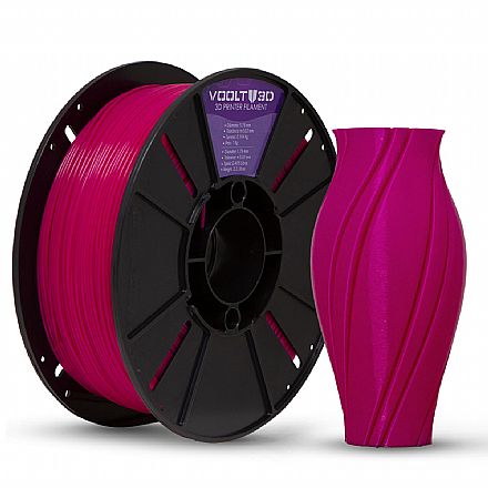 Filamento 3D - Filamento Para Impressora 3D - PLA Rosa Purpura - 1Kg - 1,75mm - Voolt3D
