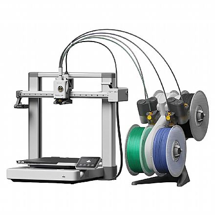 Impressora 3D - Impressora 3D Bambu Lab A1 Combo AMS - FDM - Impressão multicolorida 500mm/s - Extrusão 300°C - Display Touch - Calibração Automática - Volume de Impressão 256 x 256 x 256mm - PF002-A+SA005 - OPEN BOX