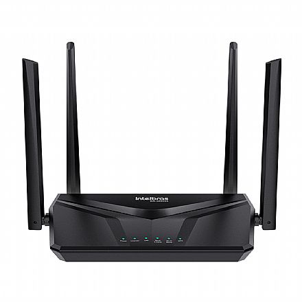 Roteador, Repetidor & Acess Point - Roteador Wi-Fi Intelbras W5-1200GS - Gigabit - Dual Band 2.4 GHz e 5 GHz - inMesh - MU-MiMo - 3 Portas LAN - 4 Antenas 5dBi