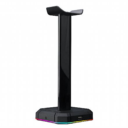 Fone de Ouvido - Suporte para Headset Redragon Scepter X HA312 - HUB USB - Conexões 3.5mm - RGB com 10 efeitos