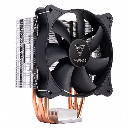 Cooler CPU - Cooler para Processador Gamdias Boreas E1 E1-410 - Intel / AMD - 120mm - 4 Heatpipe - Preto