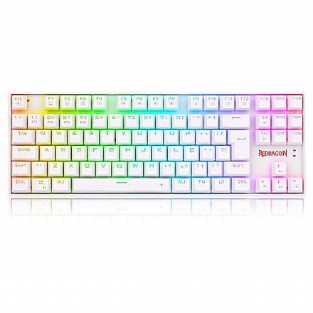Teclado - Teclado Mecânico Gamer Redragon Kumara Pro - RGB - Switch Black - ABNT2 - Branco - K552RGB-BRS-W PT-Black