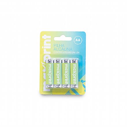 Bateria & Pilhas - Pilha Alcalina AA Maxprint LR6 - 4 unidades - 756343