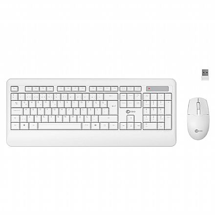 Kit Teclado e Mouse - Kit Teclado e Mouse sem Fio Lecoo Wireless KW202WH - ABNT2 - 1200dpi - Ambidestro - Branco