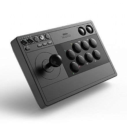 Joystick & Volante - Controle 8BitDo Arcade Stick - 2.4GHz, Bluetooth e USB-C - Compatível com Xbox e PC - Modos JoyStick e GamePad - Preto - 81JA