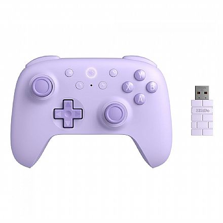 Joystick & Volante - Controle 8BitDo Ultimate 2C Wireless Purple - 2.4GHz - Bumpers Extras - Compatível com PC e Android - Roxo - 81HD01